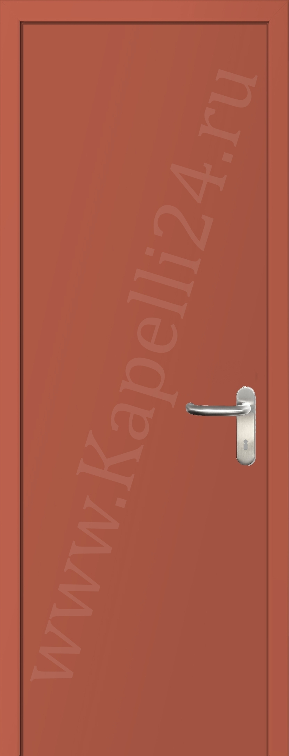 Дверь влагостойкая пластиковая KAPELLI multicolor ДГ RAL 3022 Лососево-красный + коробка