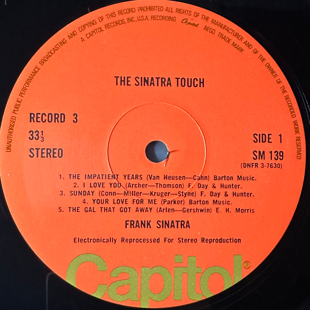 Frank Sinatra ‎– The Sinatra Touch (Англия 1970г.)