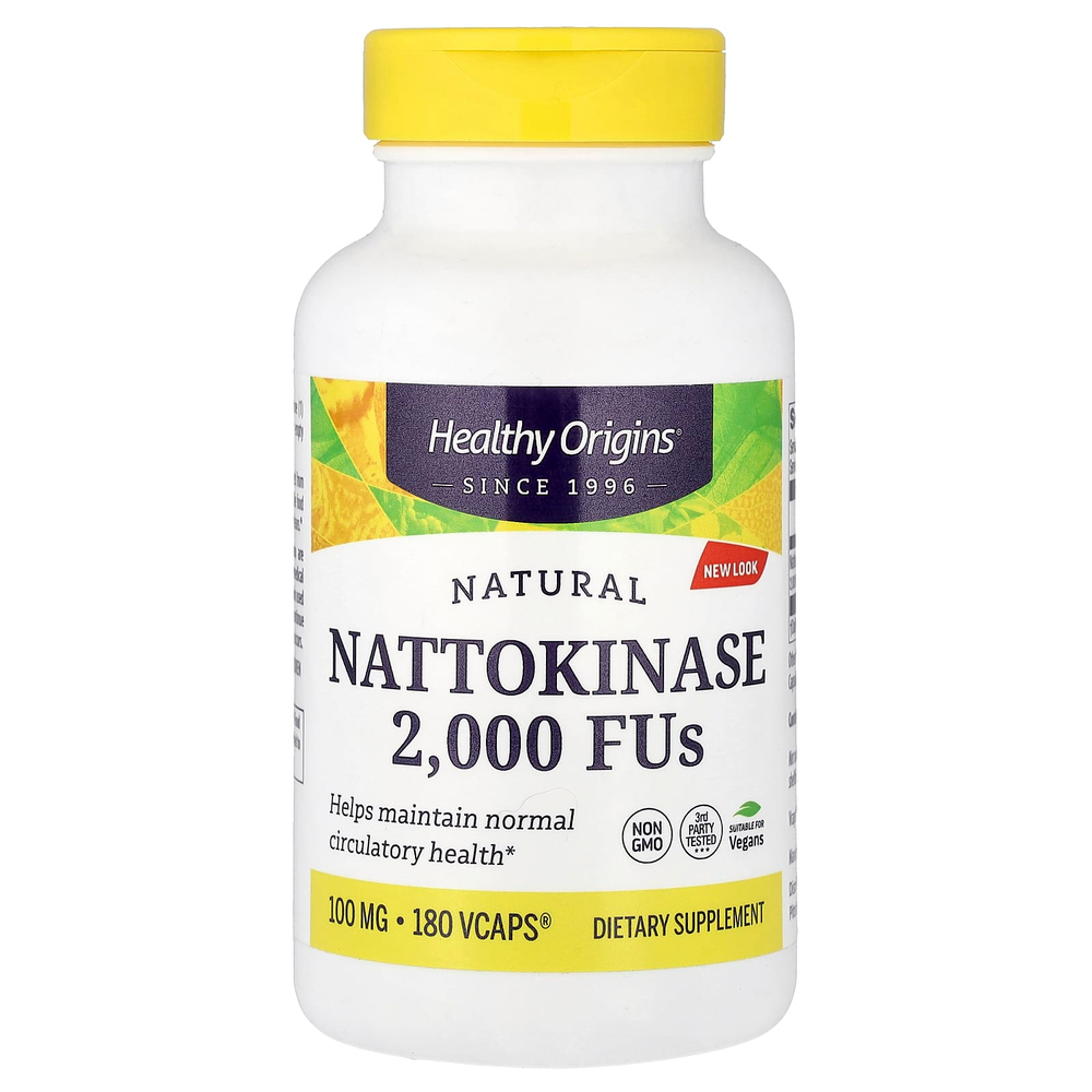 Healthy Origins, Nattokinase 2,000 МЕ, 100 мг, 180 растительных капсул
