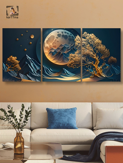 Картина Золотой олень модульная 50x70см 3шт.