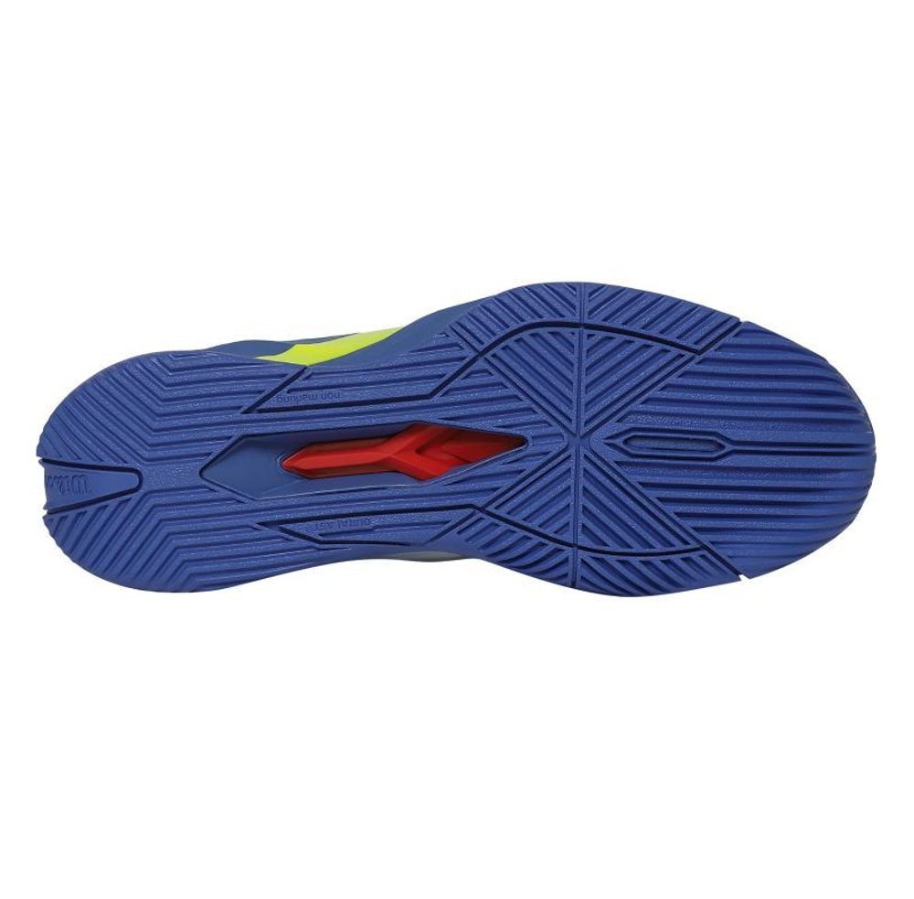 Мужские теннисные кроссовки Wilson Rush Pro 4.5 - white/amparo blue/safety yellow