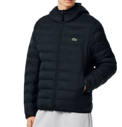 Мужская теннисная куртка Lacoste Water-Repellent Down Windbreaker - black