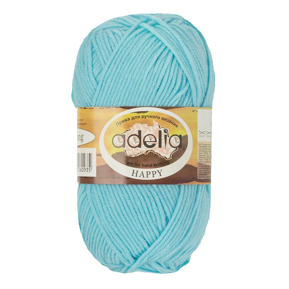 Пряжа Adelia Happy / уп.10 мот. по 50г, 128 м, 10 голубой Пряжа Adelia Happy / уп.10 мот. по 50г, 128 м, 10 голубой