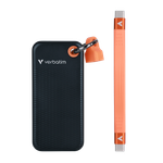 Внешний накопитель Verbatim Pocket SSD, 512GB USB 3.2 Gen 2 R/W 1000/1000 МБ/с, черный/оранжевый