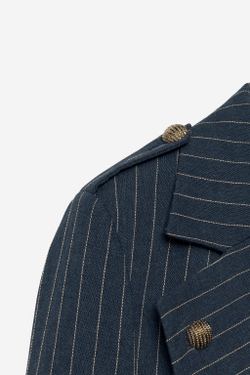ZARA БЛЕЙЗЕР В ТОНКУЮ ПОЛОСКУ — THE ITEM, СИНИЙ