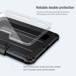 Чехол книжка серого цвета от Nillkin для iPad Mini 6 с 2021 года и iPad Mini 7 с 2024 года, серия Bumper Pro, с защитной шторкой для камеры