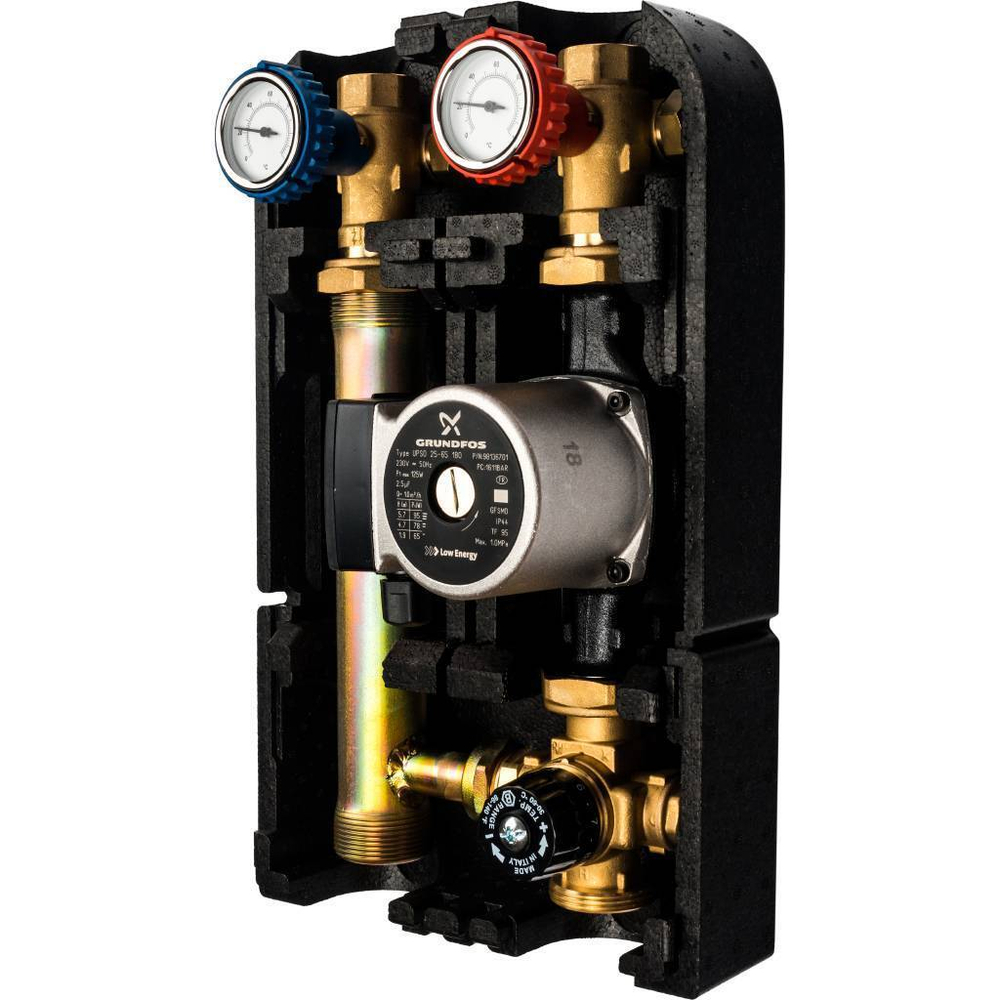 Насосная группа со смесителем 1"с насосом Grundfos UPSO 25-65