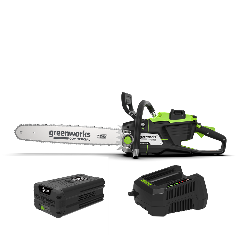 Цепная пила аккумуляторная Greenworks OCS600, 82V, 3,6кВт, 45см, бесщеточная, с АКБ 8Ач и ЗУ (2009607UH)