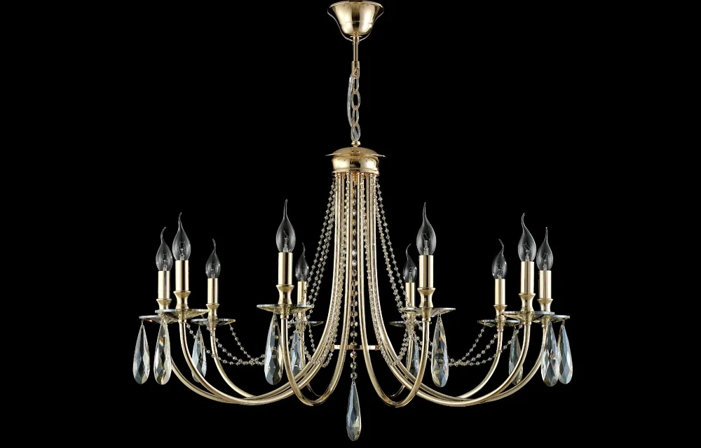 Люстра Crystal Lux VICTORIA SP10 GOLD/AMBER
