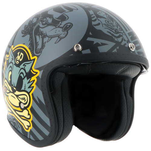Купить Мотошлем Открытый Helstons Von Dutch Big Cat EN-2206 / Серо-черный