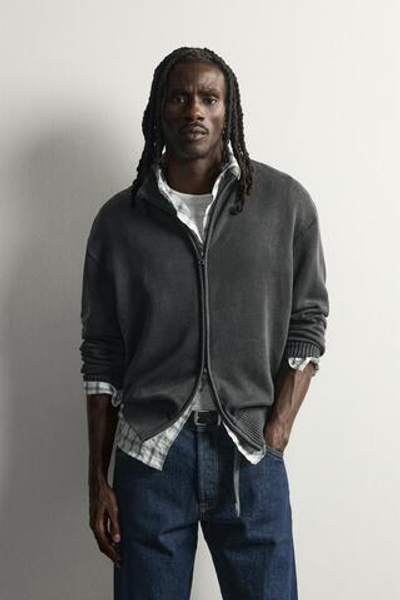 WASHED ZIP CARDIGAN — ZARA