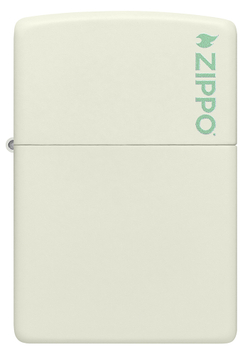 Зажигалка Zippo Classic с покрытием Glow In The Dark, латунь/сталь, белая, матовая, 38x13x57 мм
