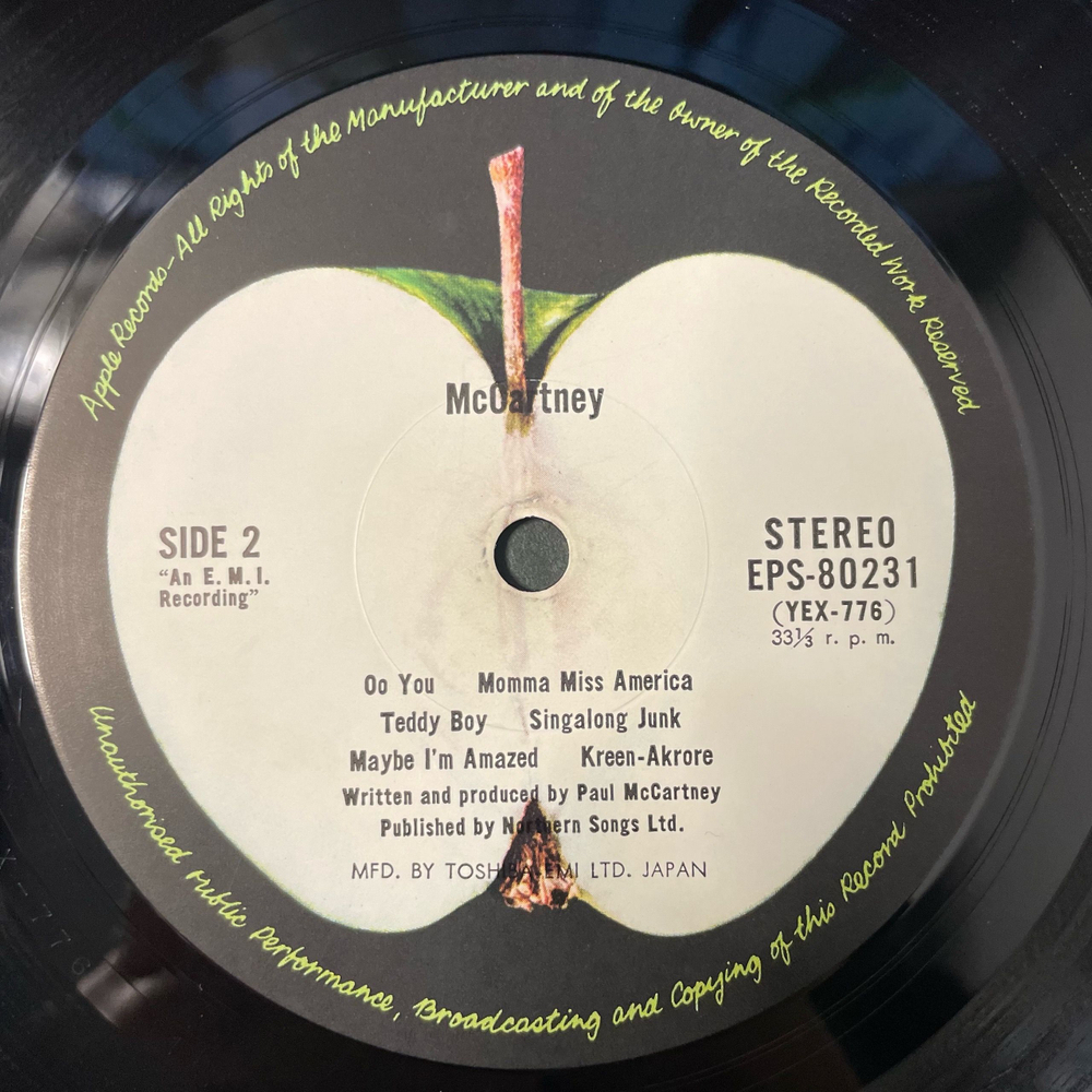 Винтажная виниловая пластинка LP Paul McCartney McCartney (Япония 1975) (Оби)