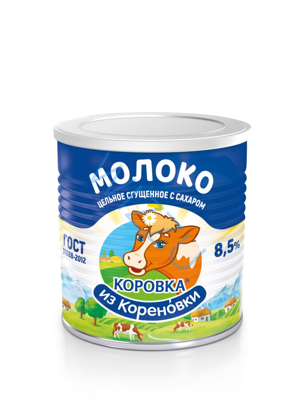 Сгущенное молоко Кореновский МК цельное 8,5% кл-кр ж/б 360г