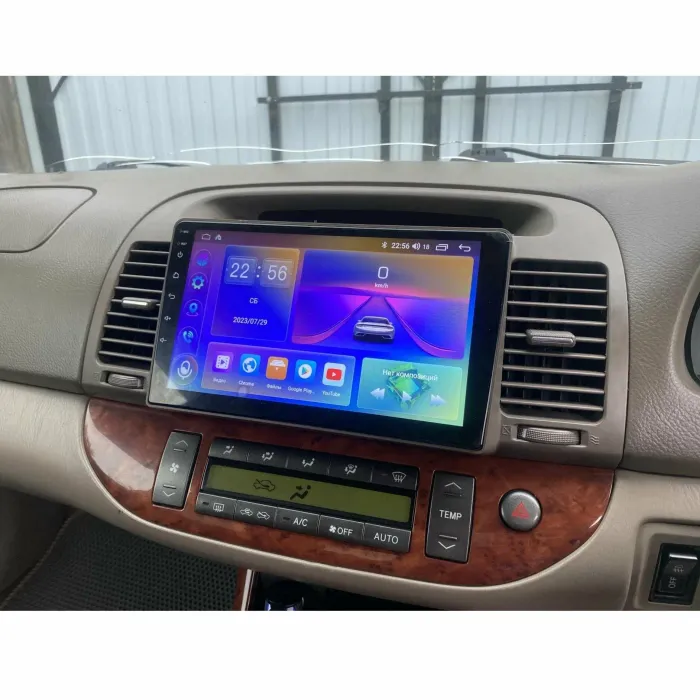 Магнитола для Toyota Camry 30 2001-2006 (рамка оливковая) - Teyes CC3 монитор 9" QLED на Android 10, Быстрая, CarPlay, 4G SIM-слот