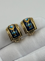 Клипсы с эмалью Hermes