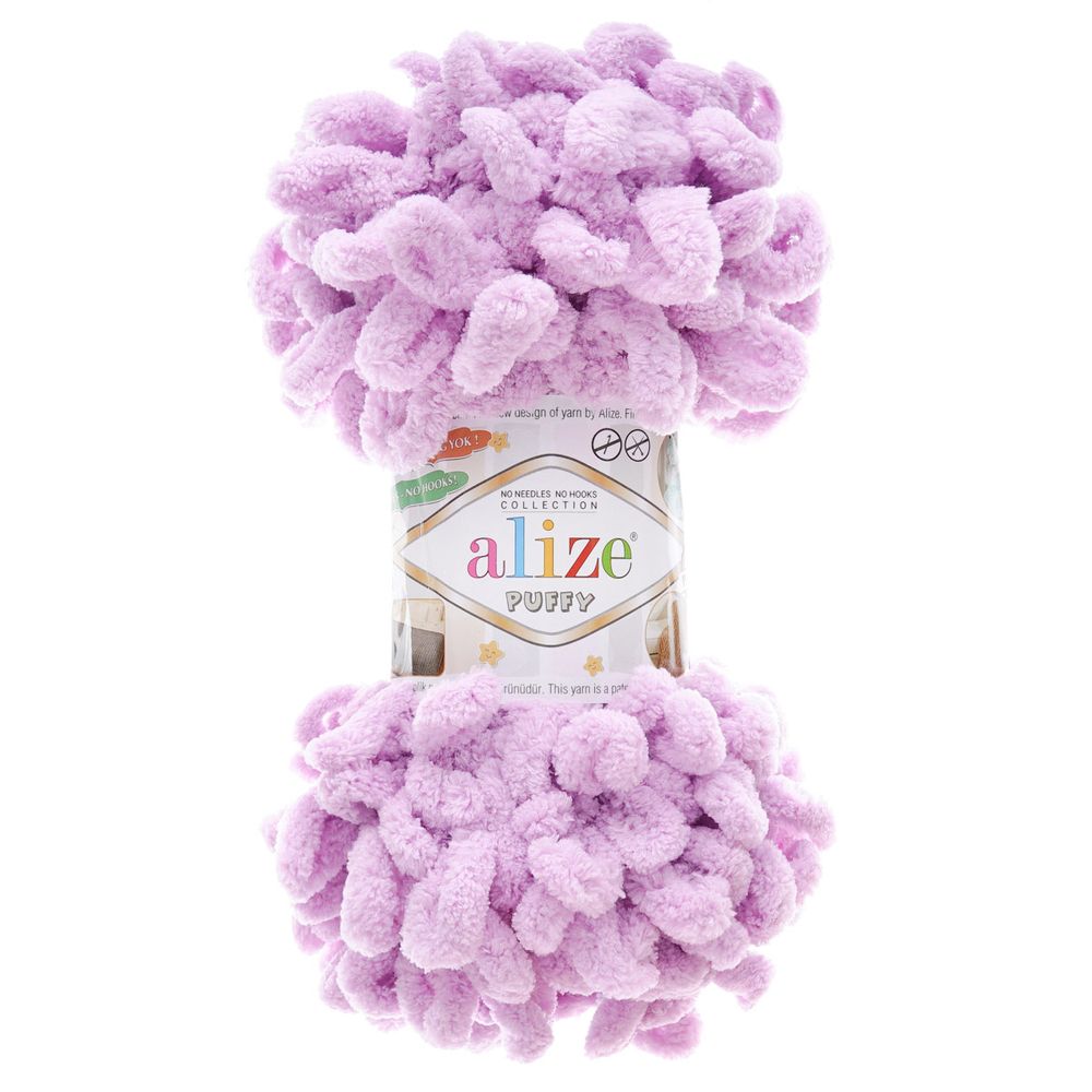 Пряжа Alize (Ализе) Puffy / уп.5 мот. по 100 г, 9м, 027 светлая сирень A