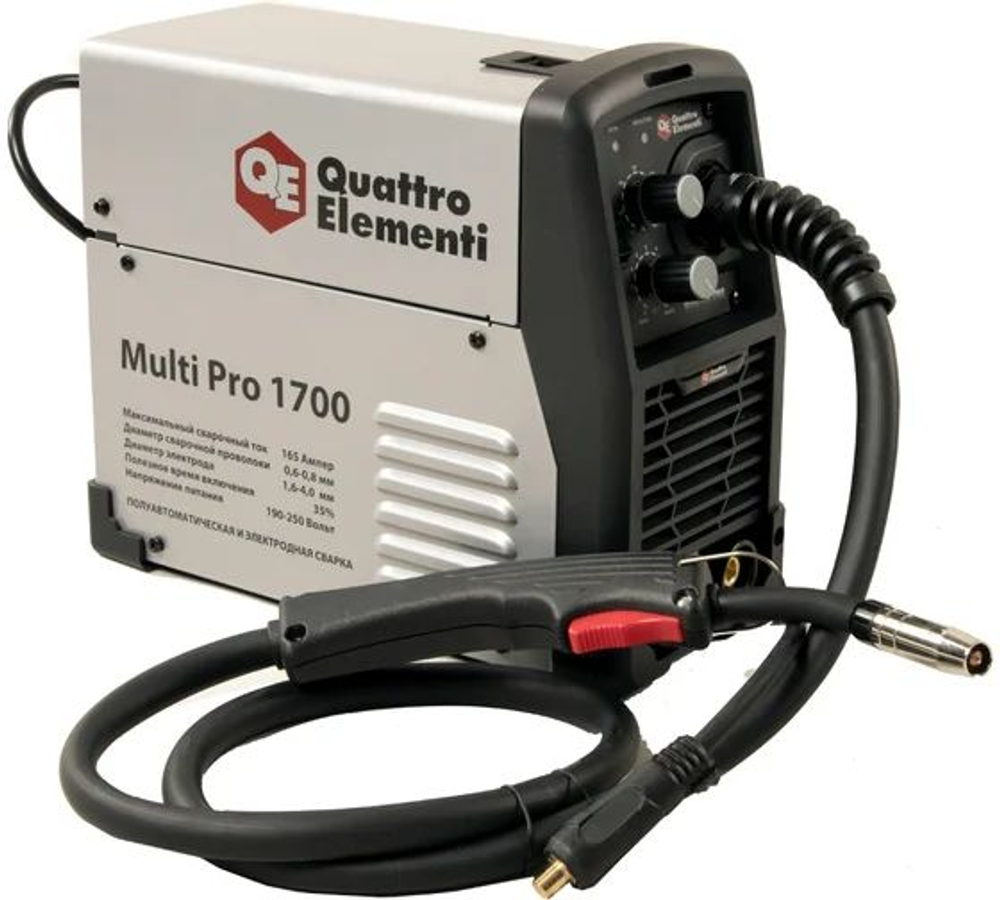 Аппарат полуавтоматической сварки, инвертор Multi Pro 1700 165A QUATTRO ELEMENTI 790-052