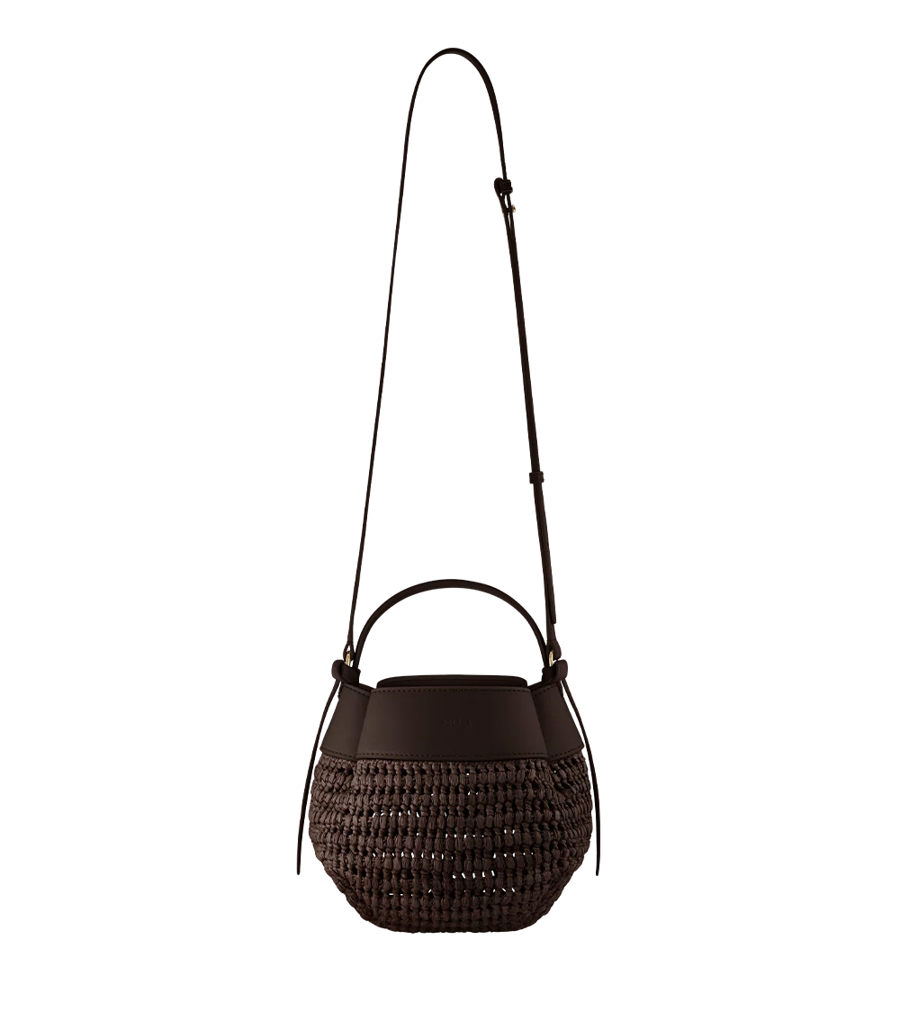 POLENE СУМКА TSUBI RAFFIA, ЦВЕТ ЧЕРНОГО ДЕРЕВА