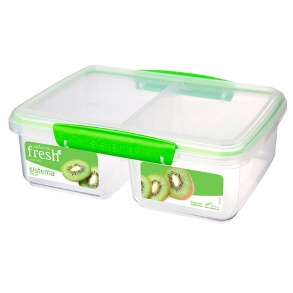 Контейнер двойной 2л Sistema Fresh зеленый