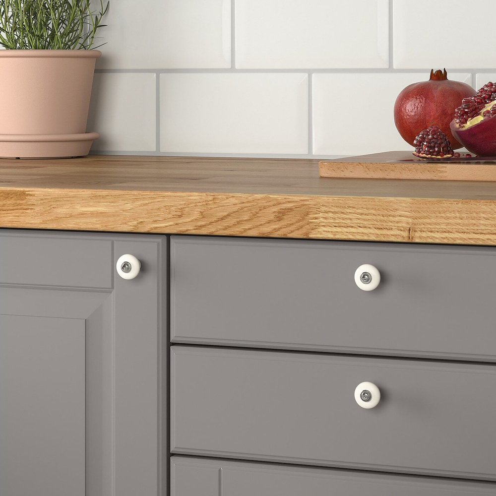 IKEA KLINGSTORP (ИКЕА КЛИНГСТОРП) — Ручка, крем/хром, 23 мм, фото 2