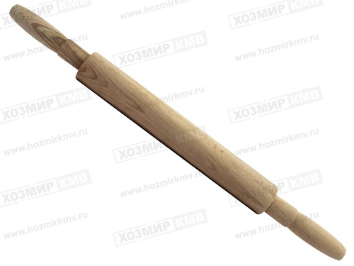 40-33 Скалка буковая большая с крутящейся ручкой 49,5*4,2см
