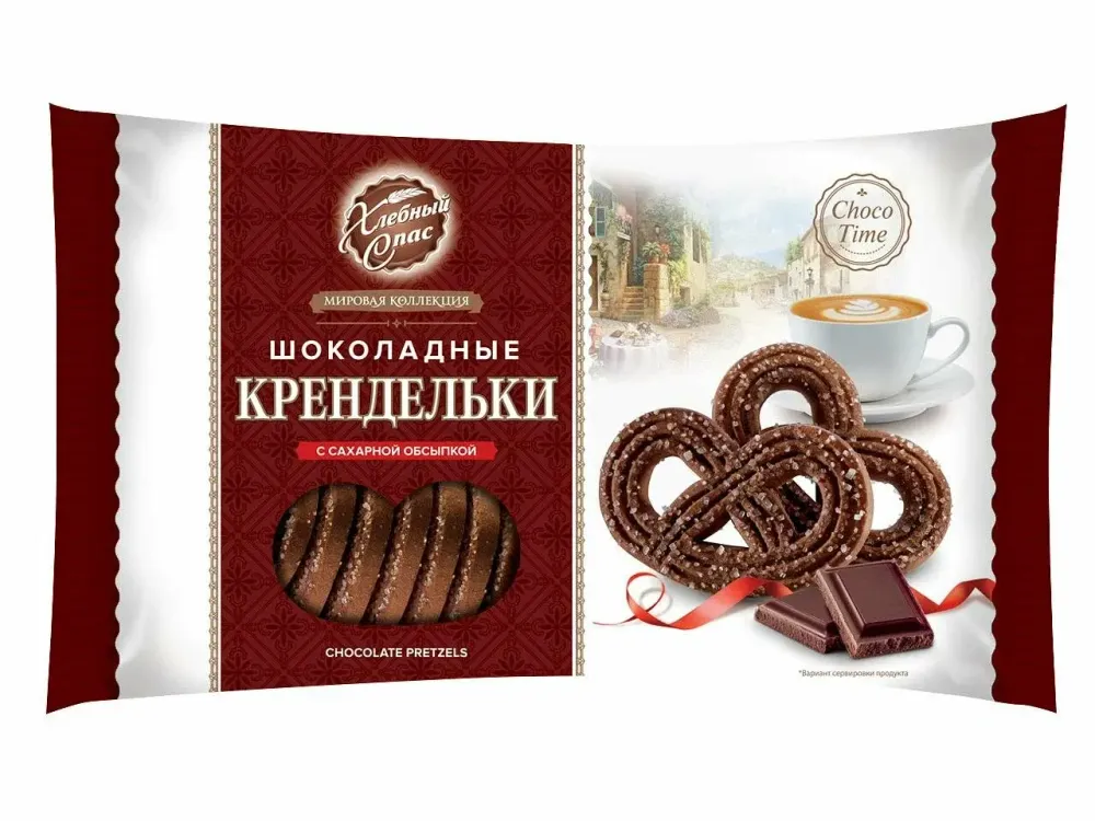 Печенье сдобное Крендельки шоколадные Хлебный Спас 320гр
