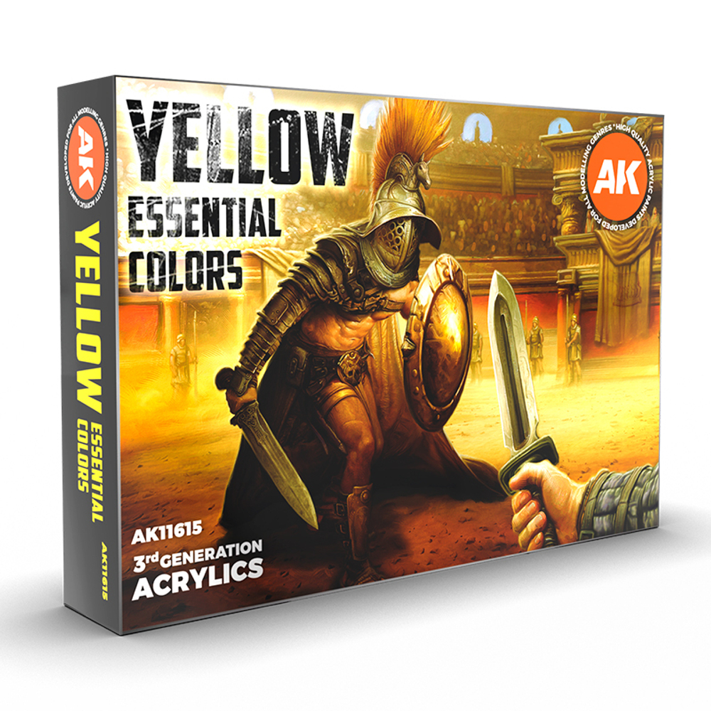 Набор акриловых красок AK Interactive Yellow Essential Colors Set