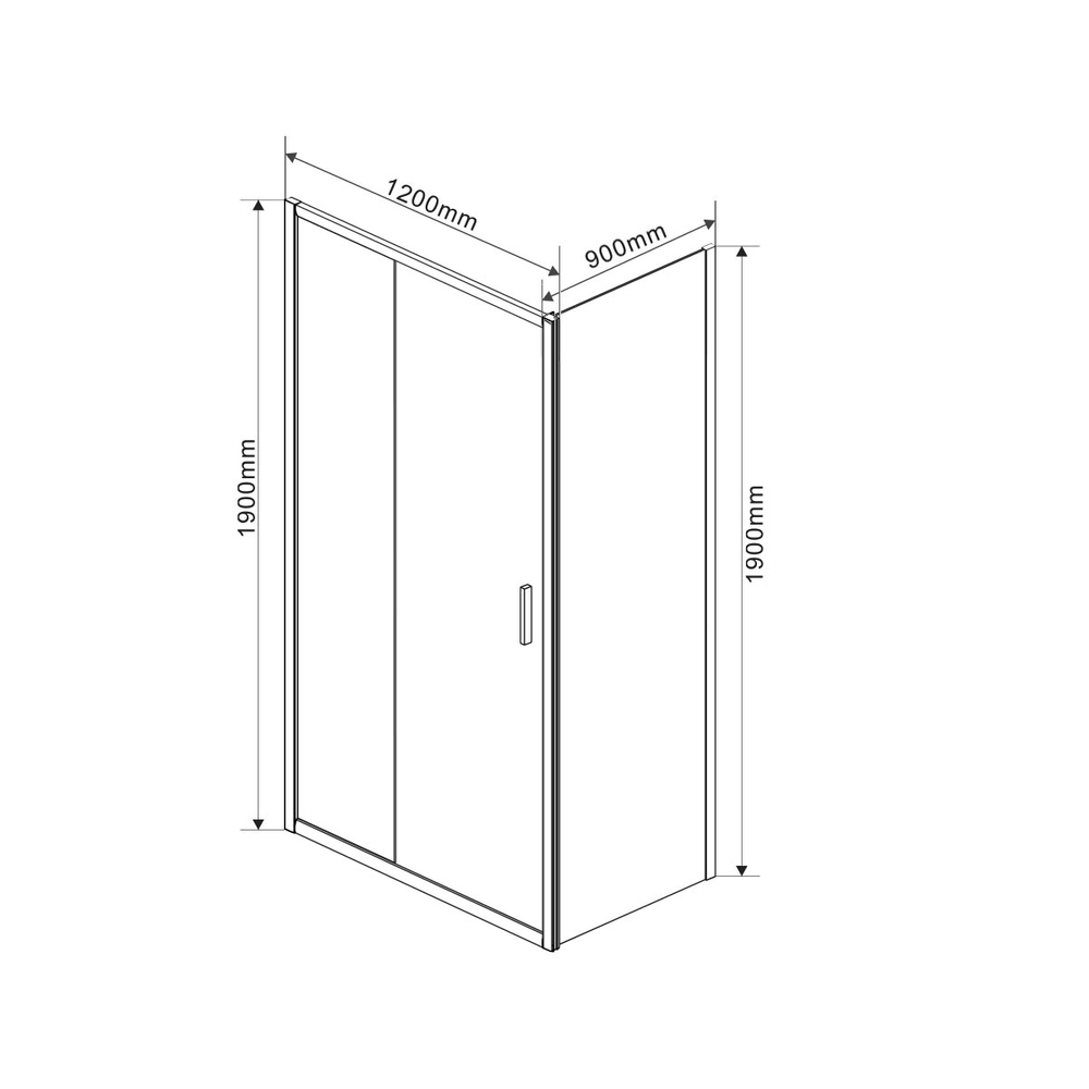 Душевой уголок Vincea Гарда (Garda) VSR-1G9012CLB, 1200*900, черный, стекло прозрачное