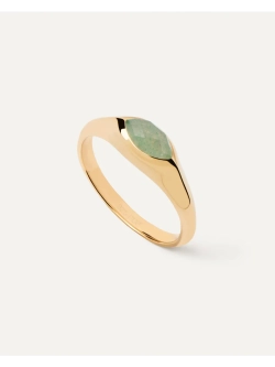 Кольцо женское PDPaola Nomad Green Aventurine серебро 925 пробы покрытое золотом 750 пробы AN01-A47