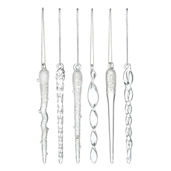Набор ёлочных украшений Fancy icicles из коллекции New Year Essential, 6 шт.
