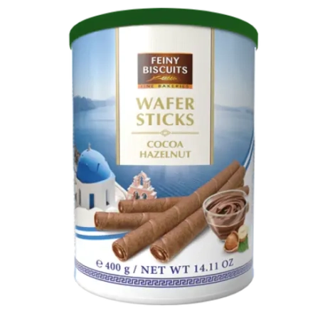Вафельные трубочки 400 г,с какао-ореховой начинкой, TM Feiny Biscuits