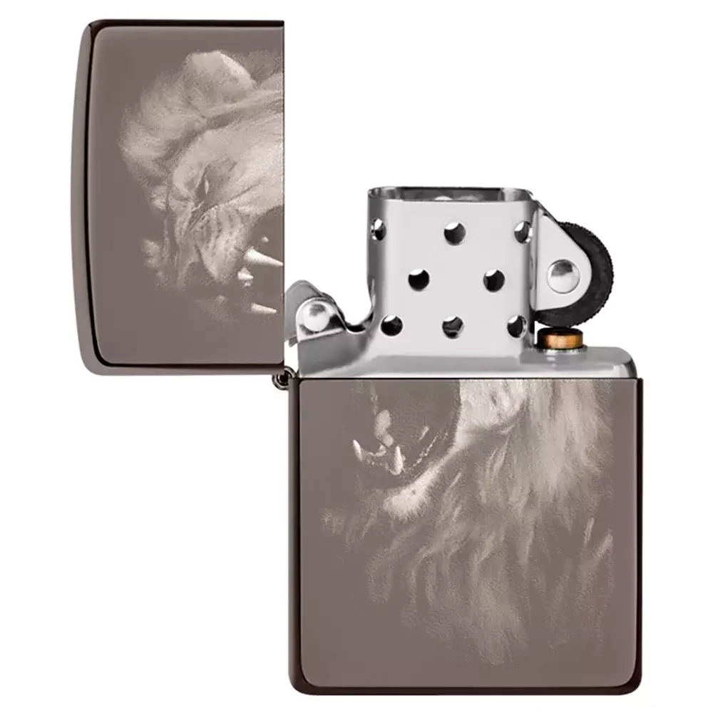 Зажигалка Zippo 49433 Lion Design, Black Ice