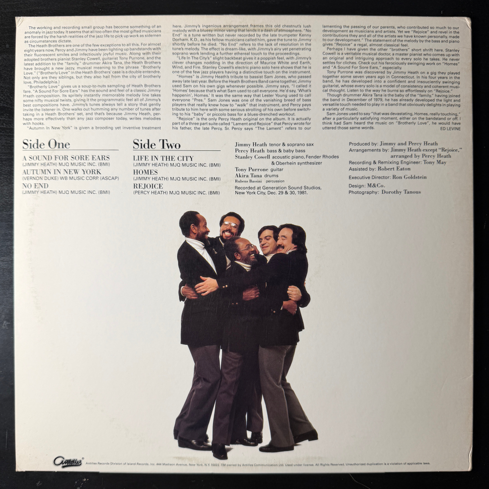 The Heath Brothers ‎– Brotherly Love (США 1982г.)