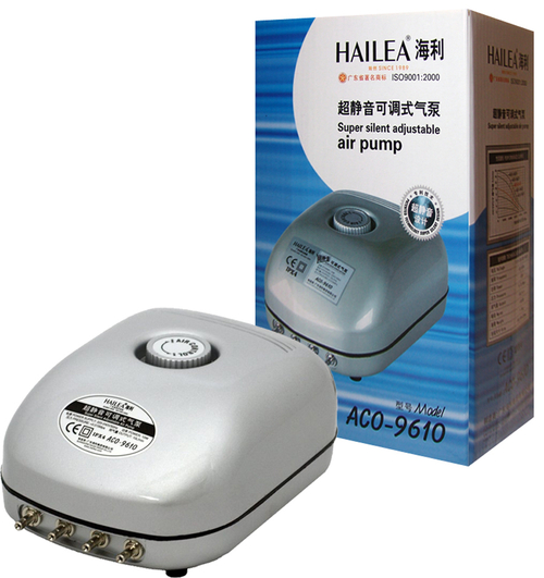 Компрессор HAILEA-АСО-9610, 10W, с регулятором потока 4канала 600л/ч