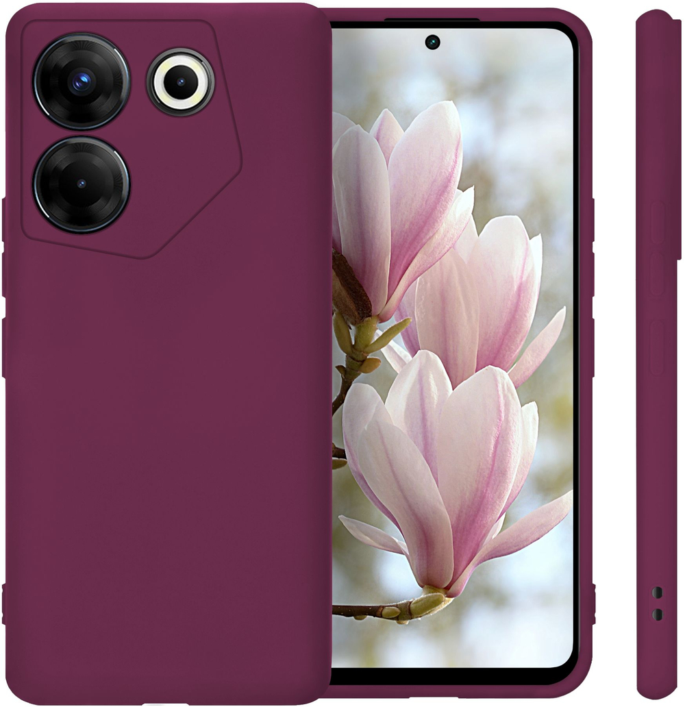 Мягкий Soft Touch чехол из силикона для TECNO CAMON 20 PRO 5G (не 4G!) с бархатной подкладкой