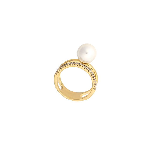 Кольцо Possebon White Pearl 18.5 мм K0942.1/18.5 BW/G размер 18,5