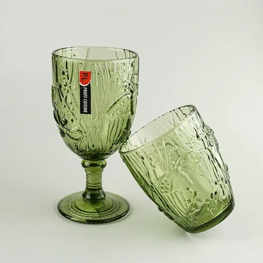 Бокал для вина 350 мл "Bee Green" зеленый d 8,2 см h16,5 см P.L. - BarWare [6]