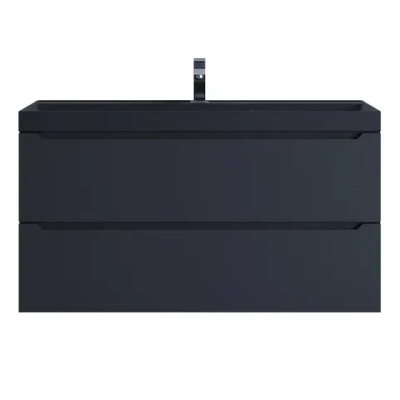 Тумба с раковиной Uperwood Tanos-Classic Quartz 100 см, черная/уголь