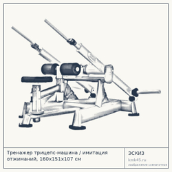 Тренажер трицепс-машина / имитация отжиманий, 160х151х107 см — от 149 000 ₽