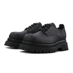 HANQIAORIJI Le Collection Cow Split Leather Casual Shoes 6.5cm Unisex Black