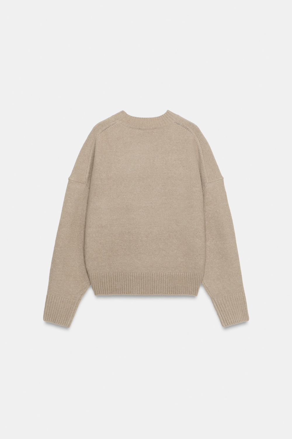ZARA МЯГКИЙ ТРИКОТАЖНЫЙ СВИТЕР, СЕРО-КОРИЧНЕВЫЙ