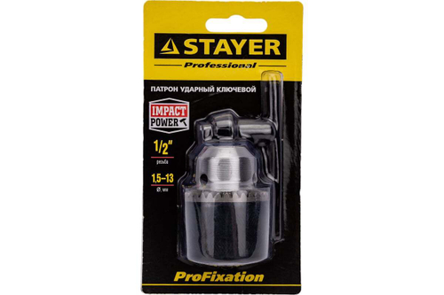 Патрон ударный ключевой  1/2", 1,5-13 мм STAYER 29055-13-1/2