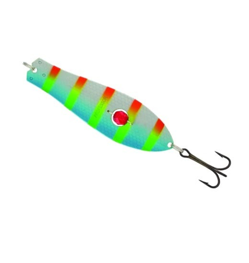 Блесна Kuusamo Professor 2 90/26 с камнем, цвет GR/FYe/FR/BLU/N-B