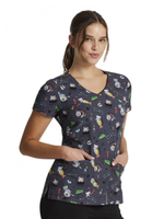 Футболка медицинская женская Dickies DK852, принт "Meow", серый, XS