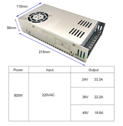 Источник питания 48V, 16,6A, 800W