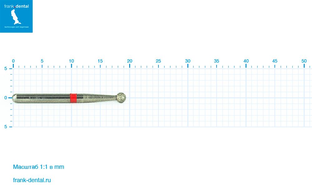 Бор алмазный красный Frank Dental типа FG - D.801.018.F.FG