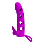 Вибронасадка на пенис фиолетовая Preetty Love 6" BI-026215-1