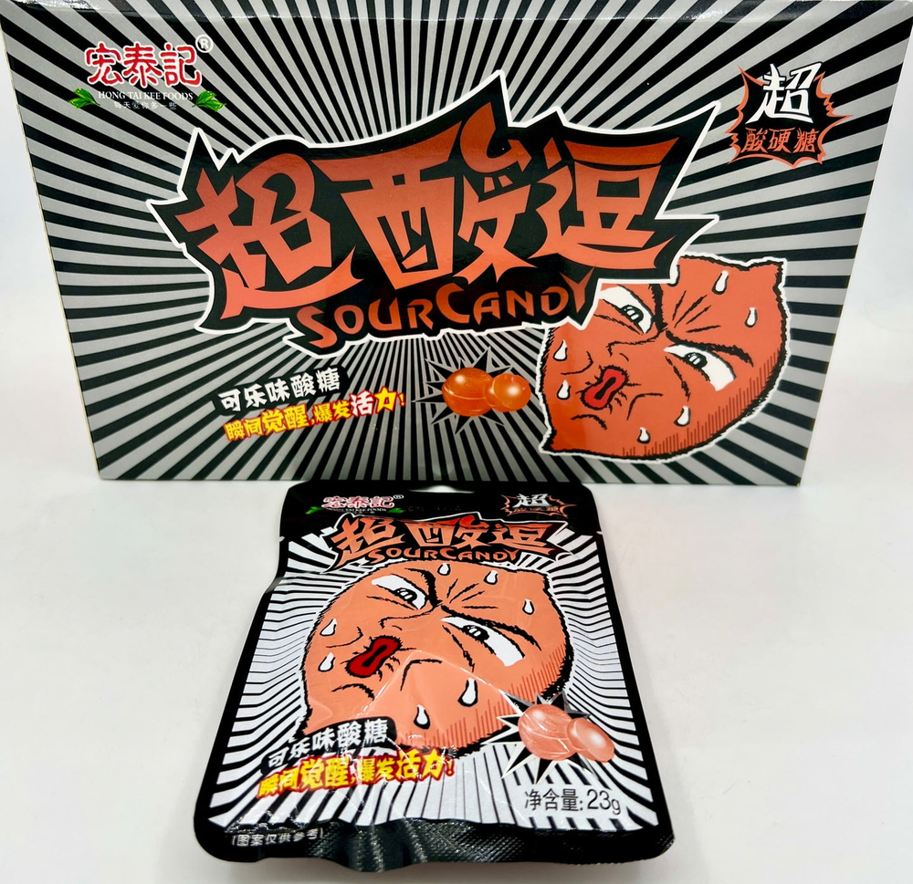 Кислые конфеты HONG TAI KEE кола 23гр*20шт (12бл)  Китай