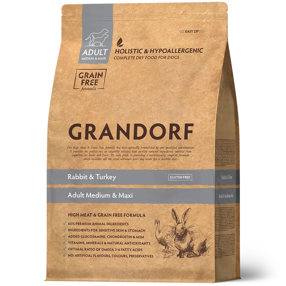 Grandorf Rabbit & Turkey, Adult Medium & Maxi для средних и крупных пород (Кролик с индейкой)